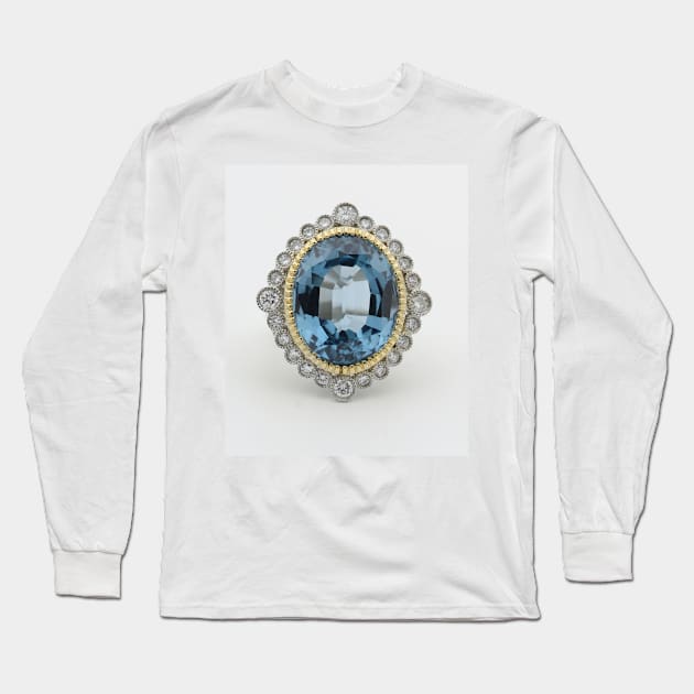 Beautiful Sapphire Diamond Long Sleeve T-Shirt by NewburyBoutique